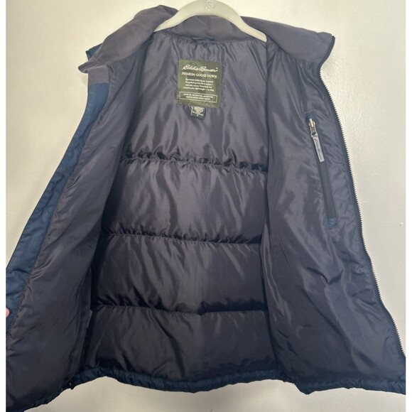 Eddie Bauer Down Puffer Vest Blue Small Gorp Core Hiking Camping BAck to School - Picture 4 of 5